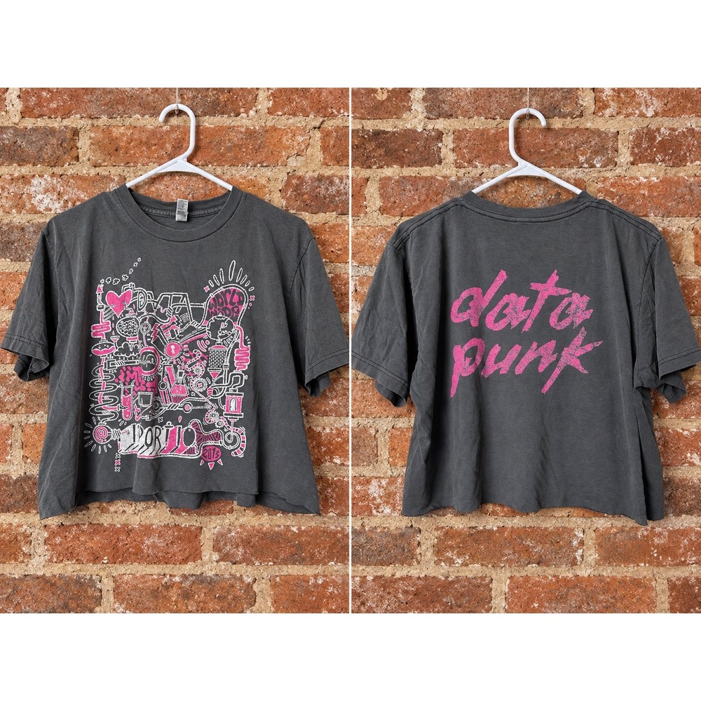 American Apparel Indie Sleaze Graphic Crop Top L Cyber Punk 2013 Alt Edgy